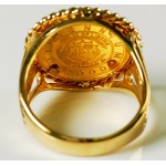 14kt Gold Ring with .999 Gold American Quarter Horse Coin